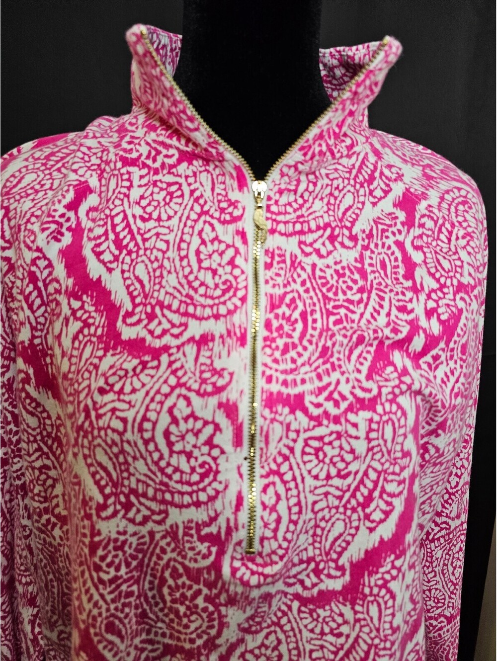 Pappagallos Top Pink & White Womens Size XL Half Zip